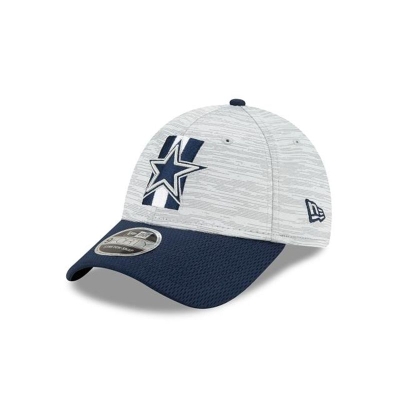 Blue Dallas Cowboys Hat - New Era NFL Official NFL Training Stretch Snap 9FORTY Adjustable Caps USA0245893